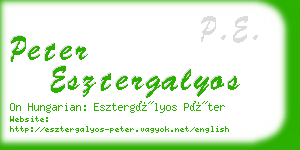 peter esztergalyos business card